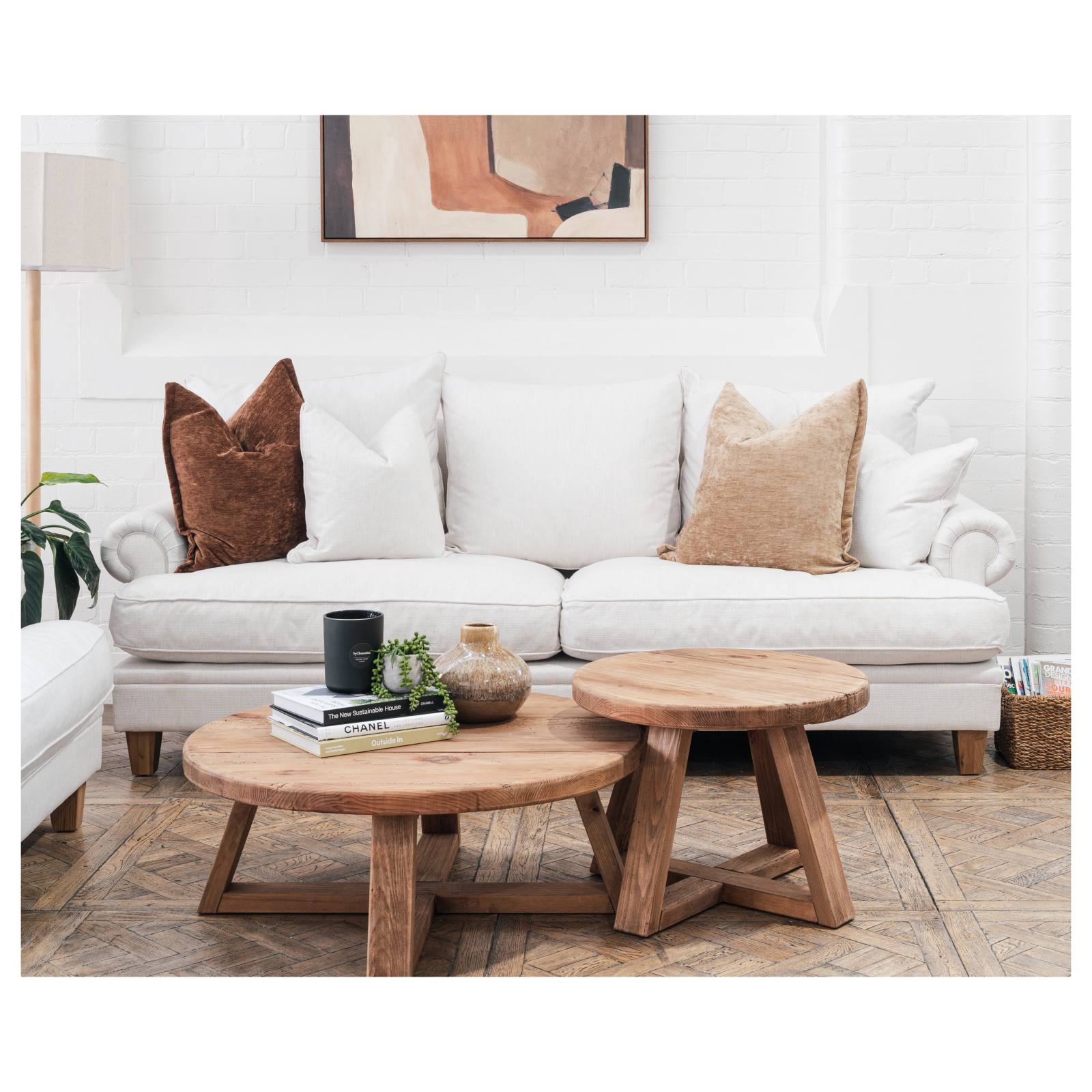 Laura 2 Seater Fabric Sofa, Pearl White