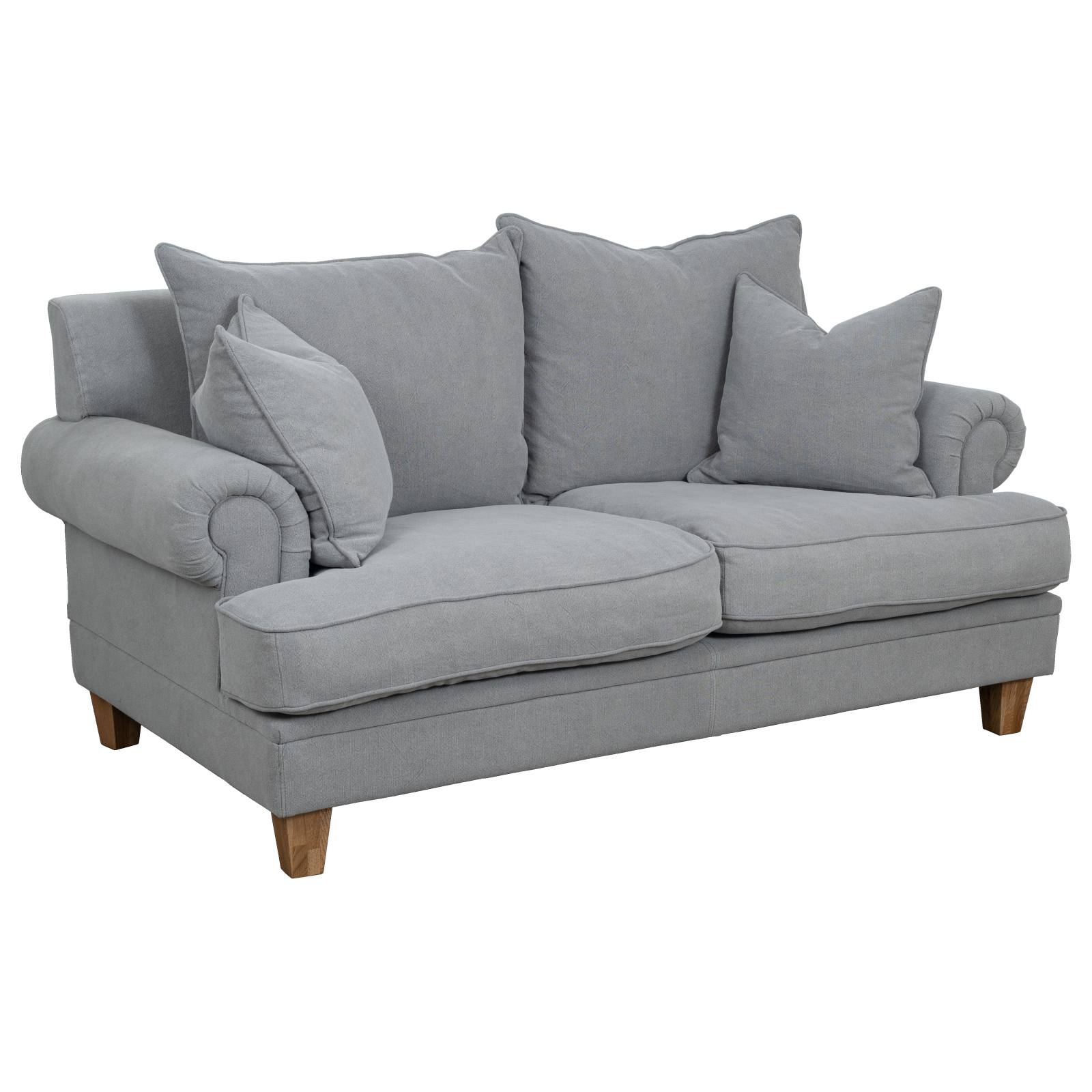 Laura 2 Seater Fabric Sofa, Stone Grey