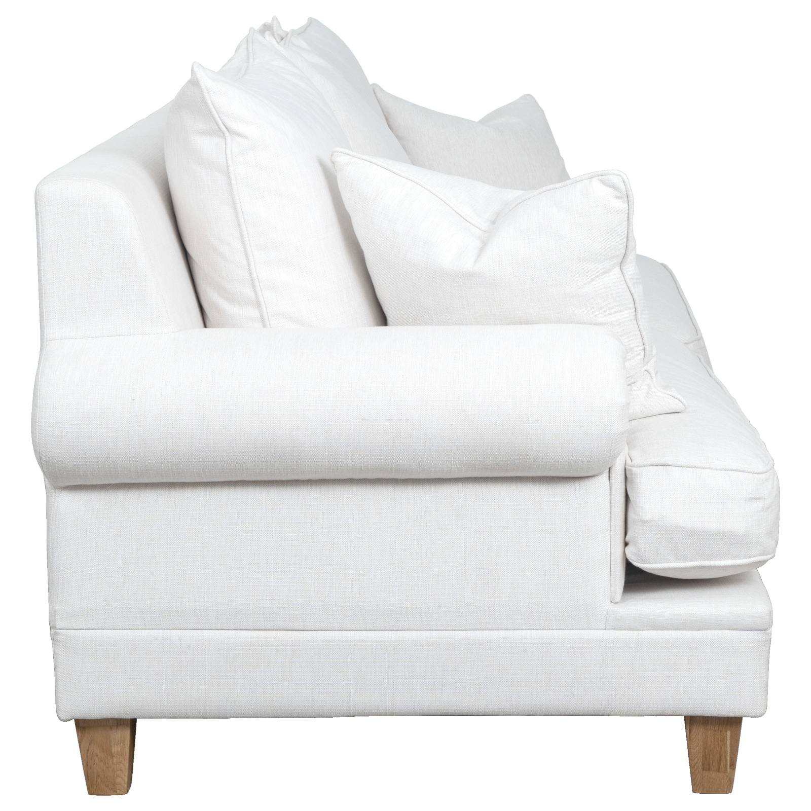 Laura 3 Seater Fabric Sofa, Pearl White