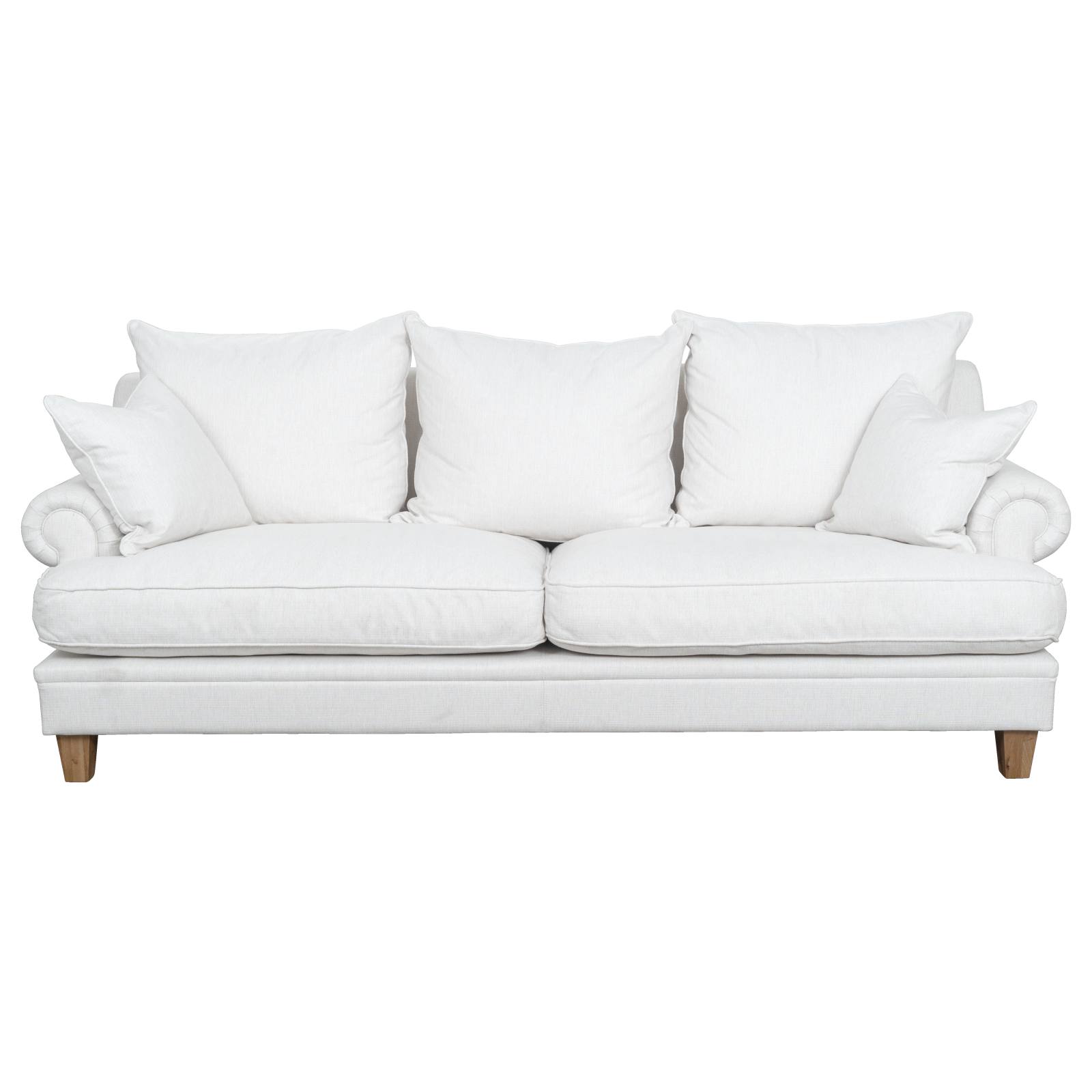 Laura 3 Seater Fabric Sofa, Pearl White