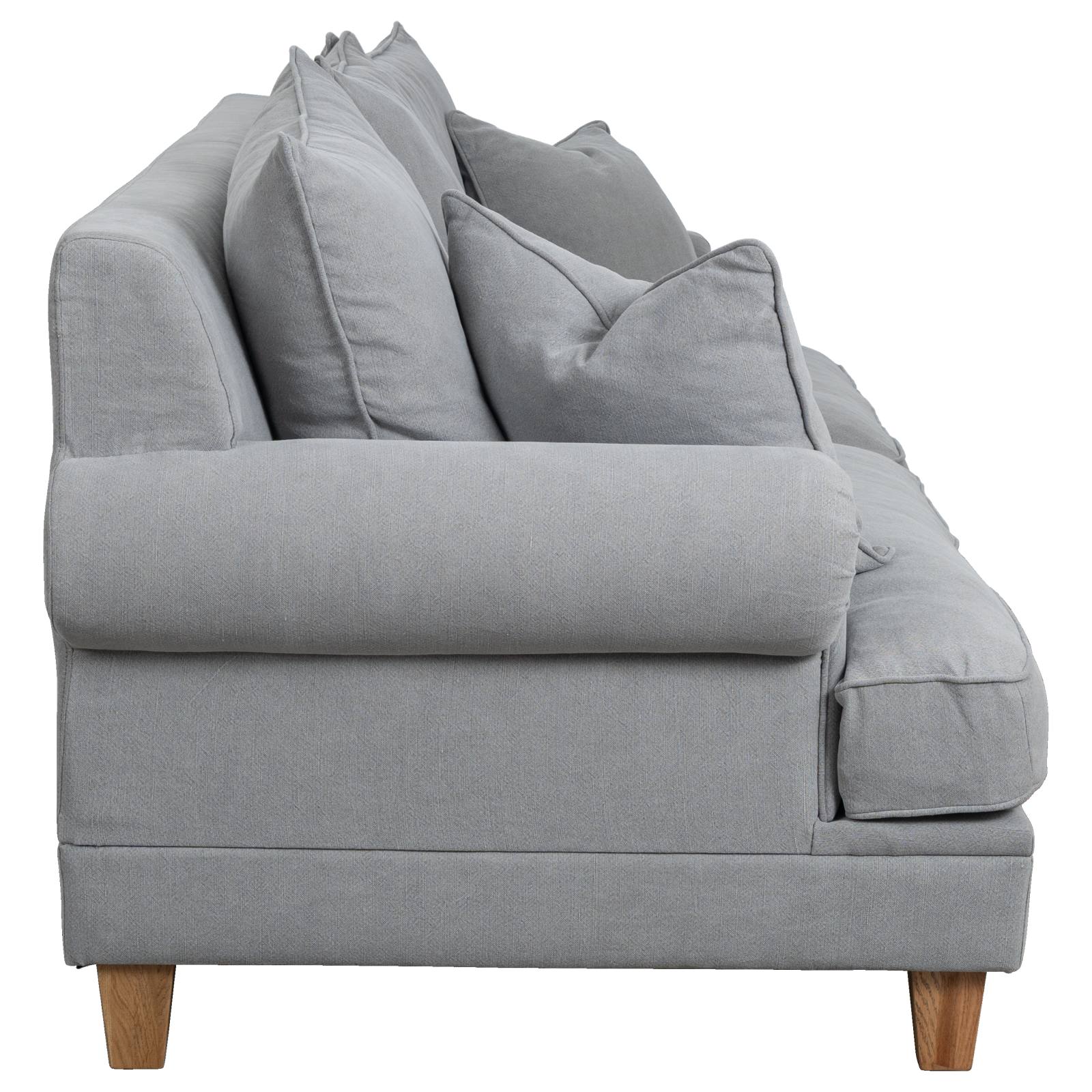 Laura 3 Seater Fabric Sofa, Stone Grey