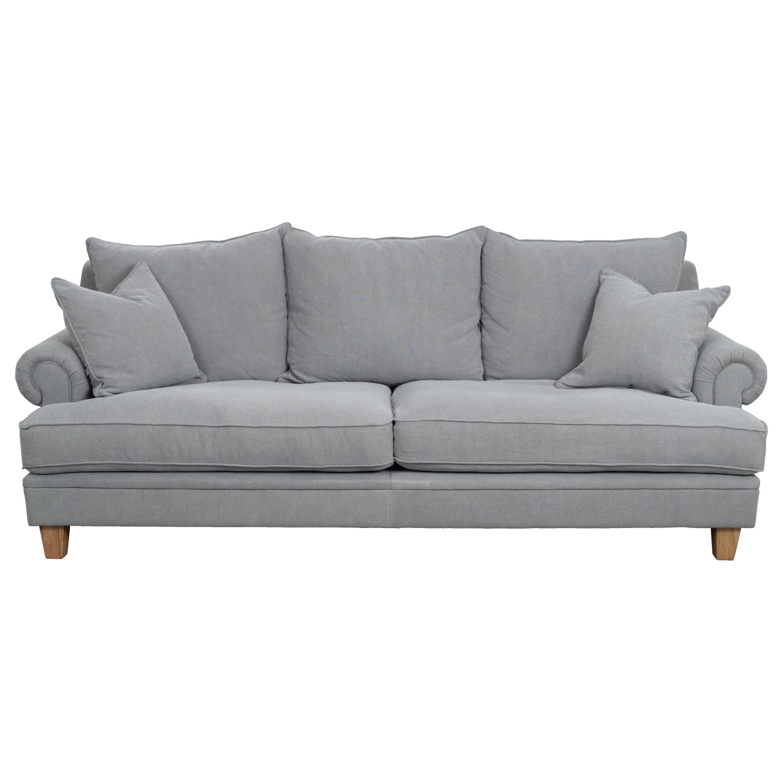 Laura 3 Seater Fabric Sofa, Stone Grey