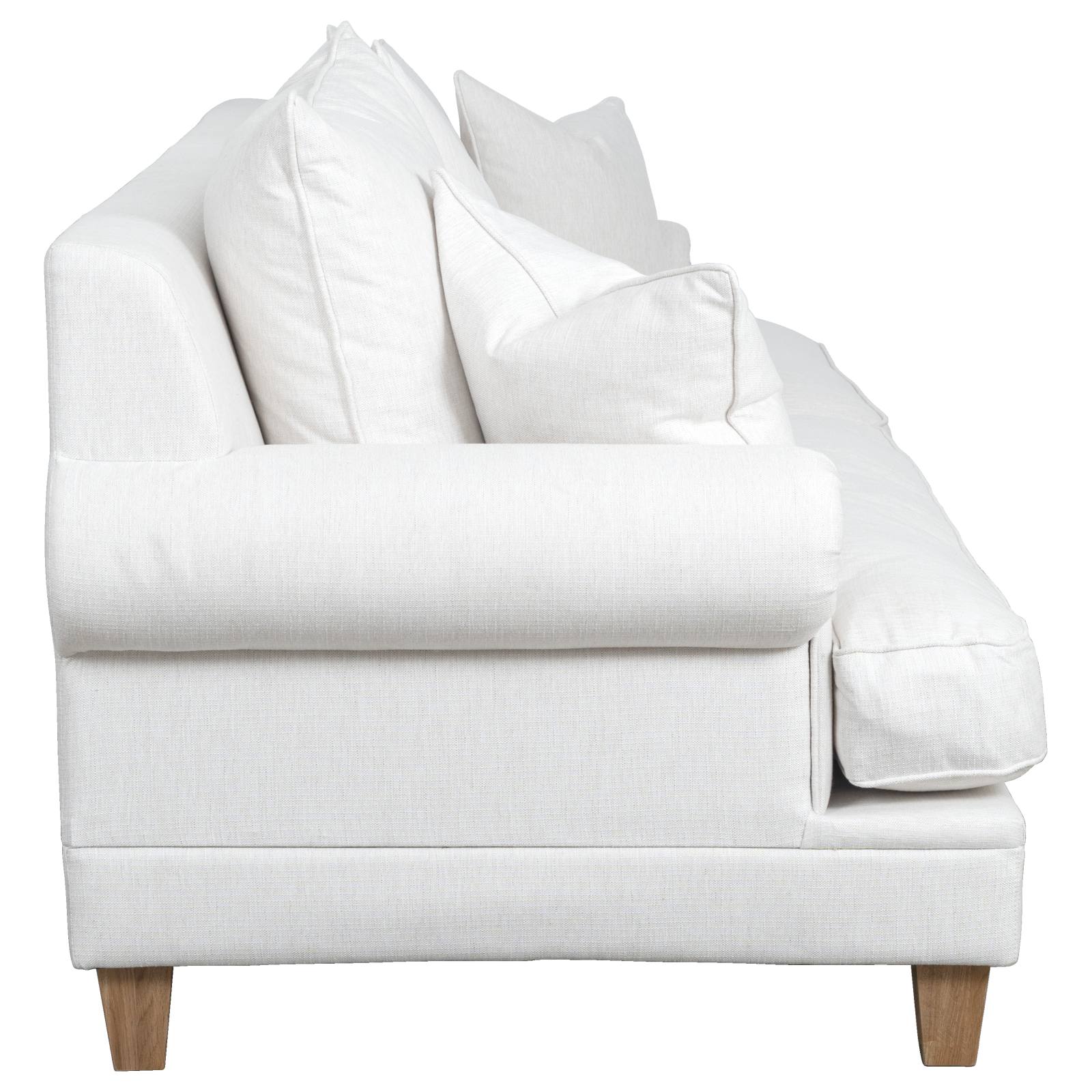 Laura 4 Seater Fabric Sofa, Pearl White
