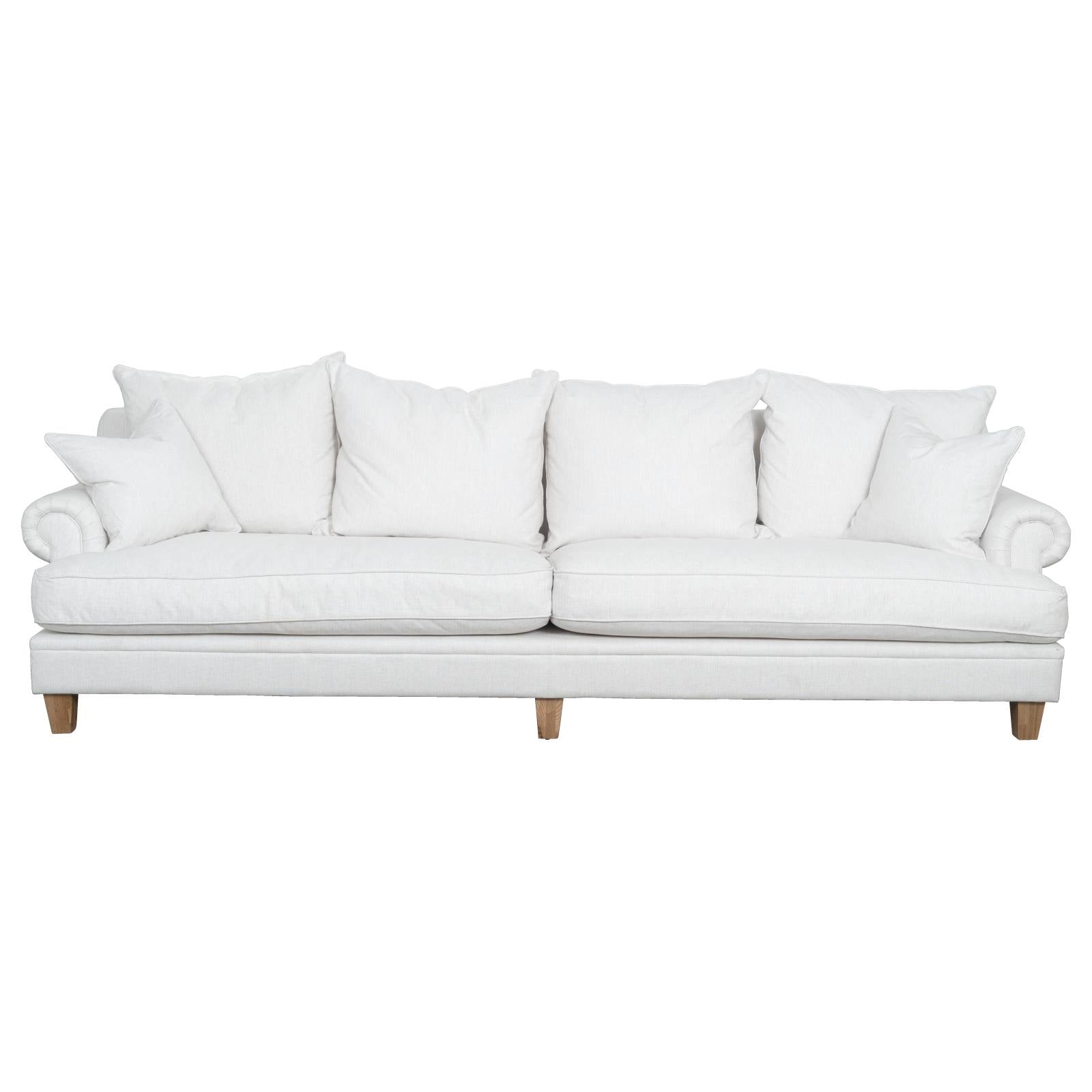 Laura 4 Seater Fabric Sofa, Pearl White