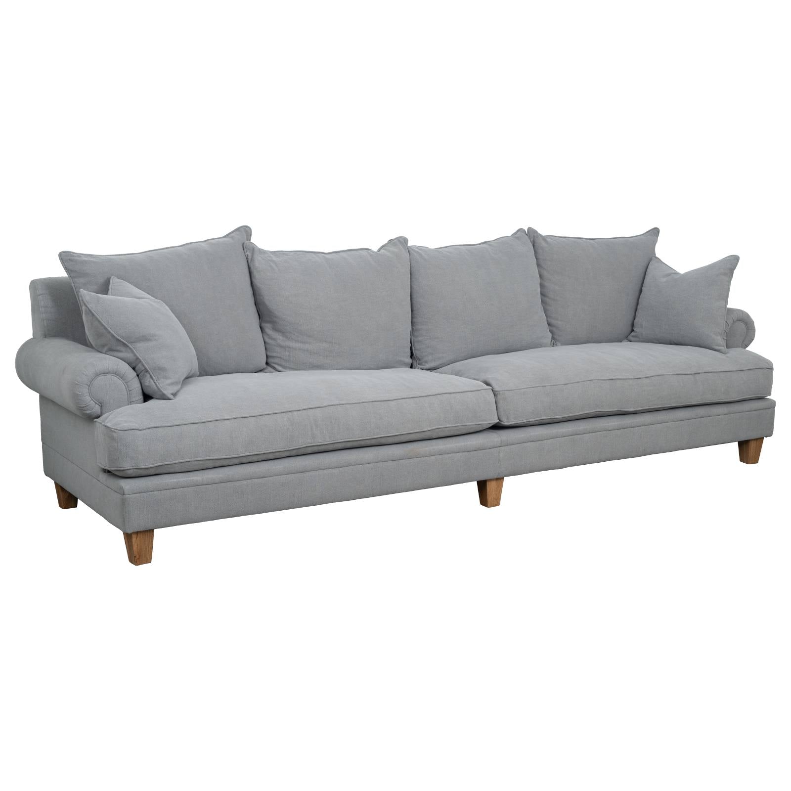 Laura 4 Seater Fabric Sofa, Stone Grey