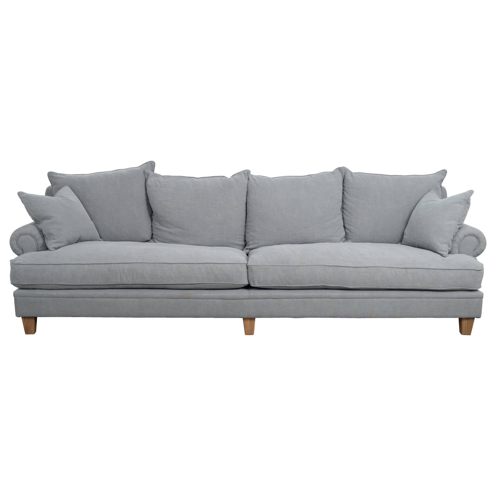 Laura 4 Seater Fabric Sofa, Stone Grey