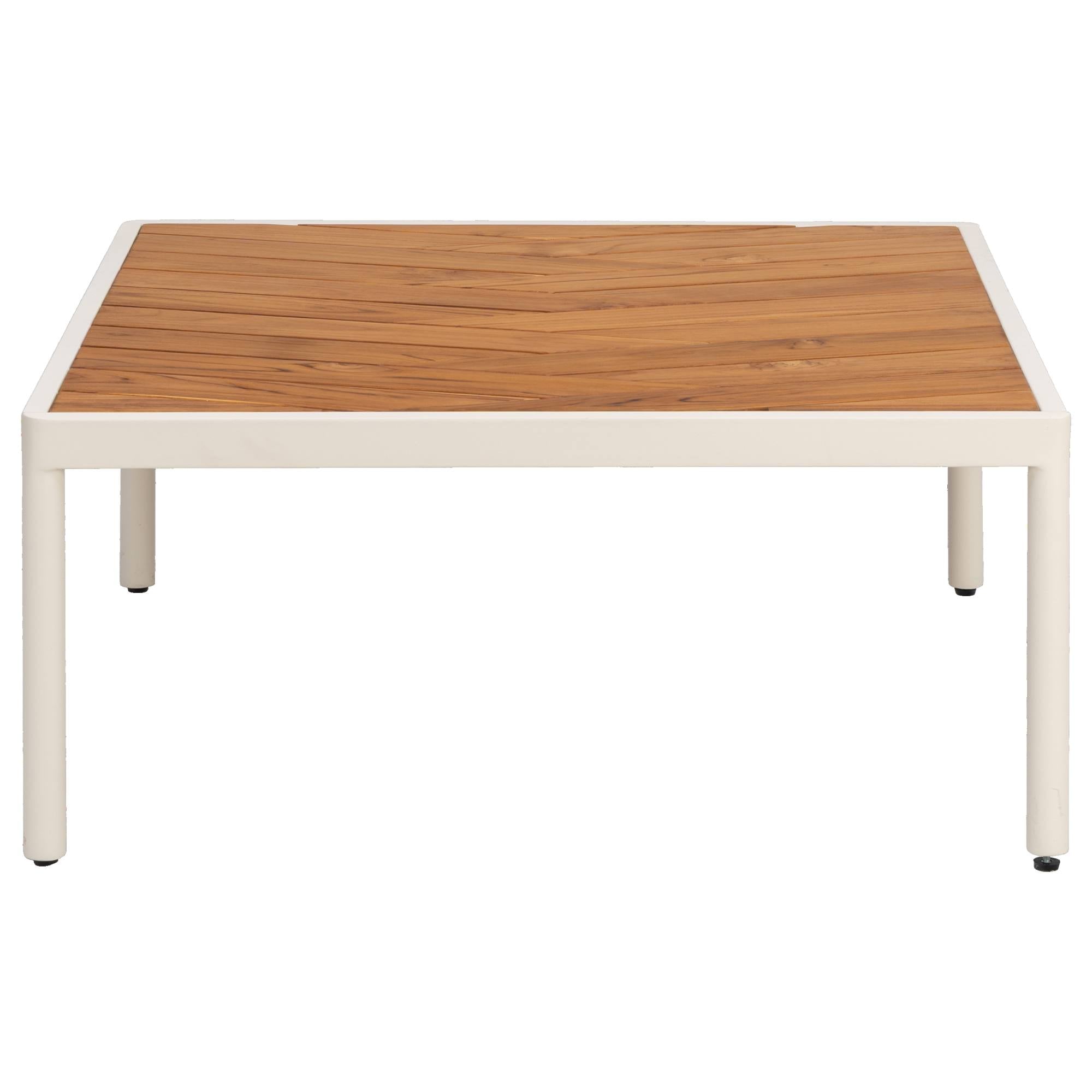 Audrey 80cm Teak Coffee Table, Coastal White