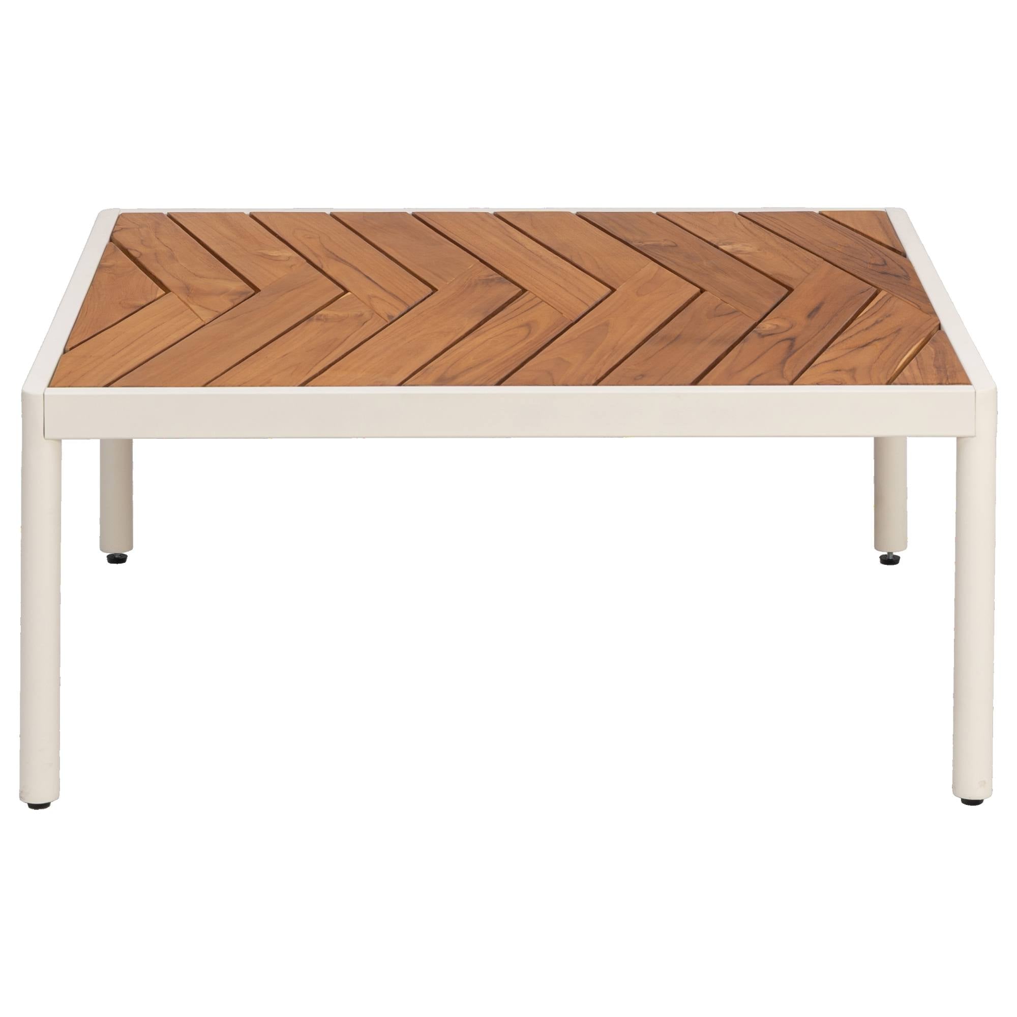 Audrey 80cm Teak Coffee Table, Coastal White