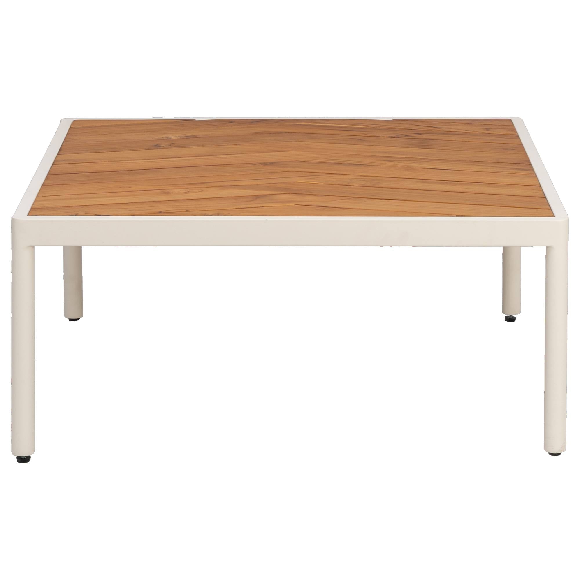 Audrey 80cm Teak Coffee Table, Coastal White