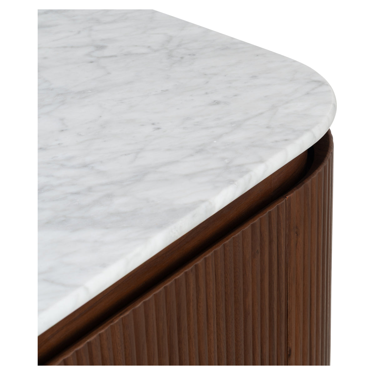 Solana 1000mm Carrara Marble Top Wall Hung Vanity, Walnut