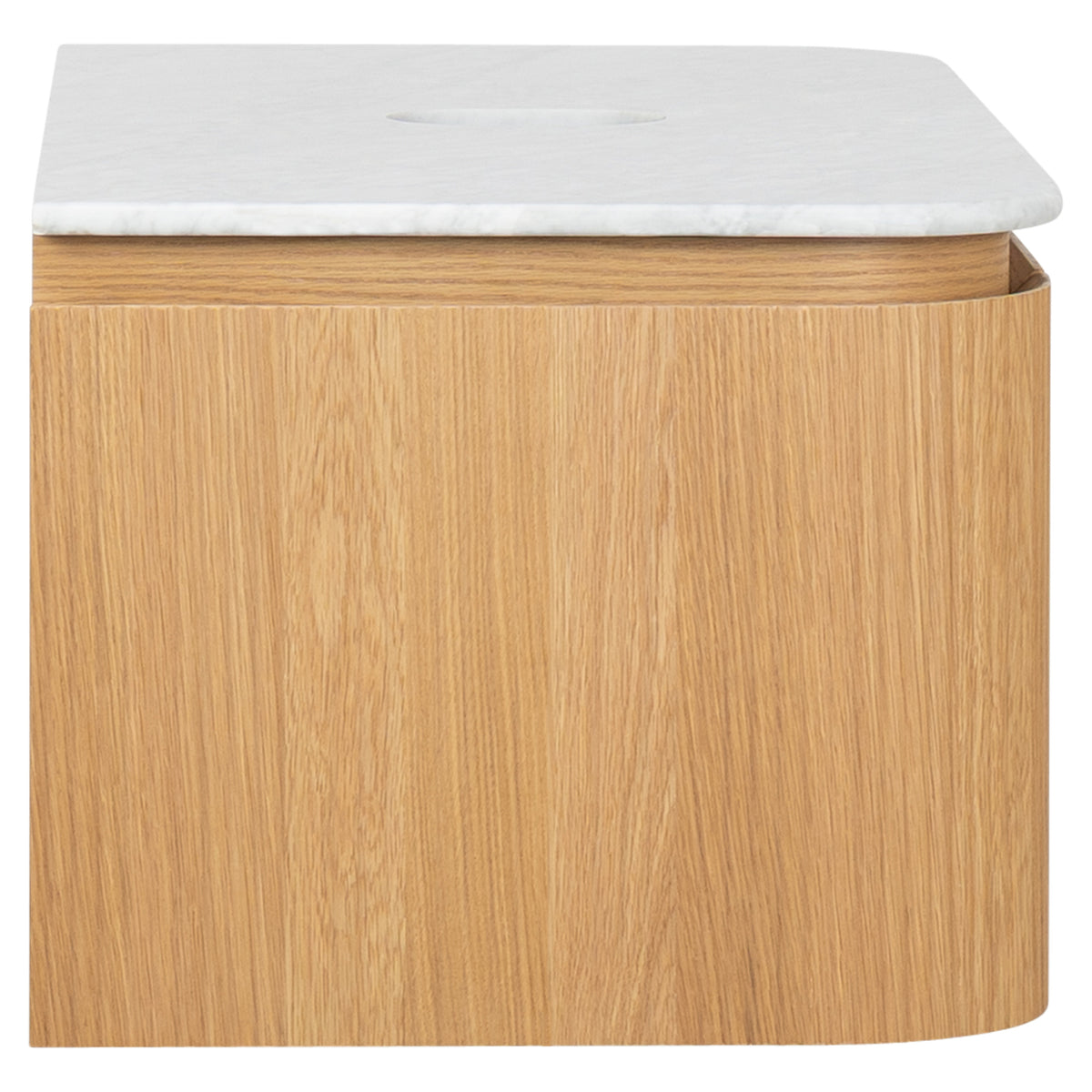 Solana 1000mm Carrara Marble Top Wall Hung Vanity, White Oak