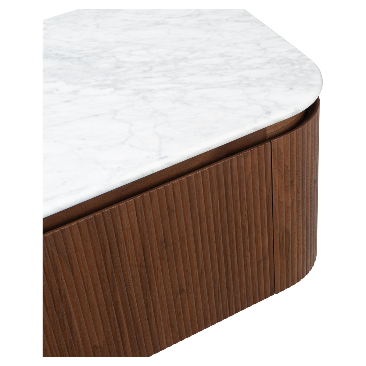 Solana 1200mm Carrara Marble Top Wall Hung Vanity, Walnut