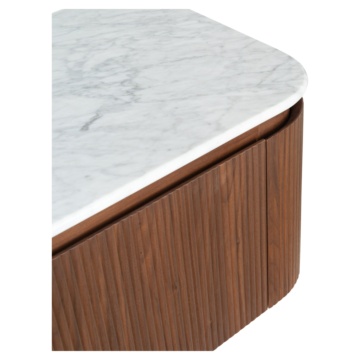 Solana 1500mm Carrara Marble Top Wall Hung Vanity, Walnut