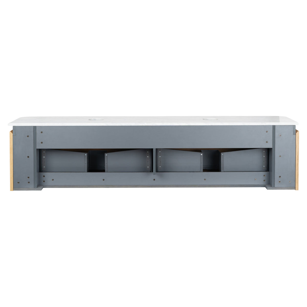 Solana 1800mm Carrara Marble Top Wall Hung Vanity, White Oak