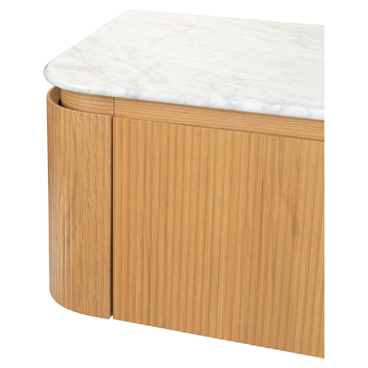 Solana 1800mm Carrara Marble Top Wall Hung Vanity, White Oak