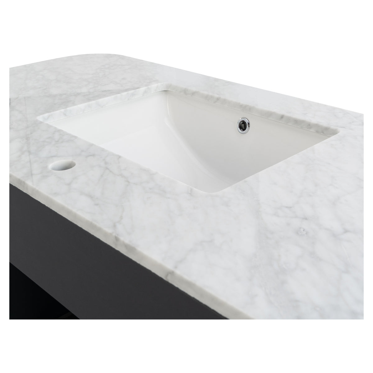 Solana 1200mm Carrara Marble Top Freestanding Vanity, Walnut