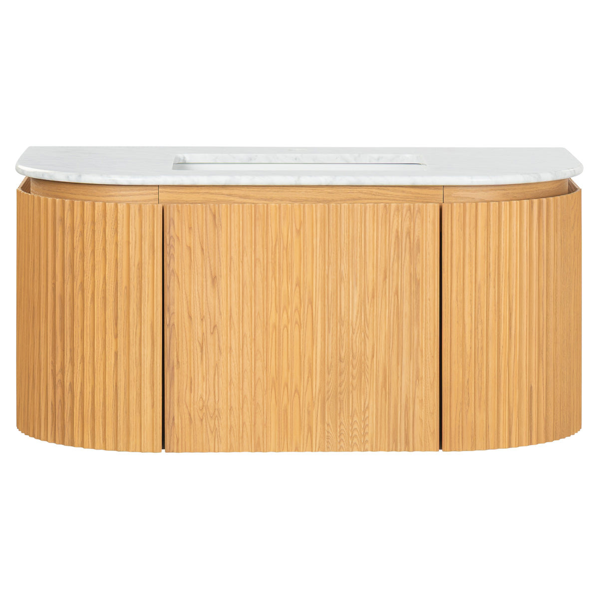 Cadence 1000mm Carrara Marble Top Wall Hung Vanity, White Oak