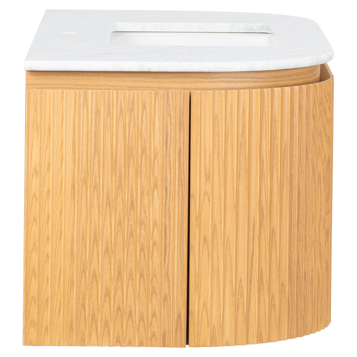 Cadence 1000mm Carrara Marble Top Wall Hung Vanity, White Oak