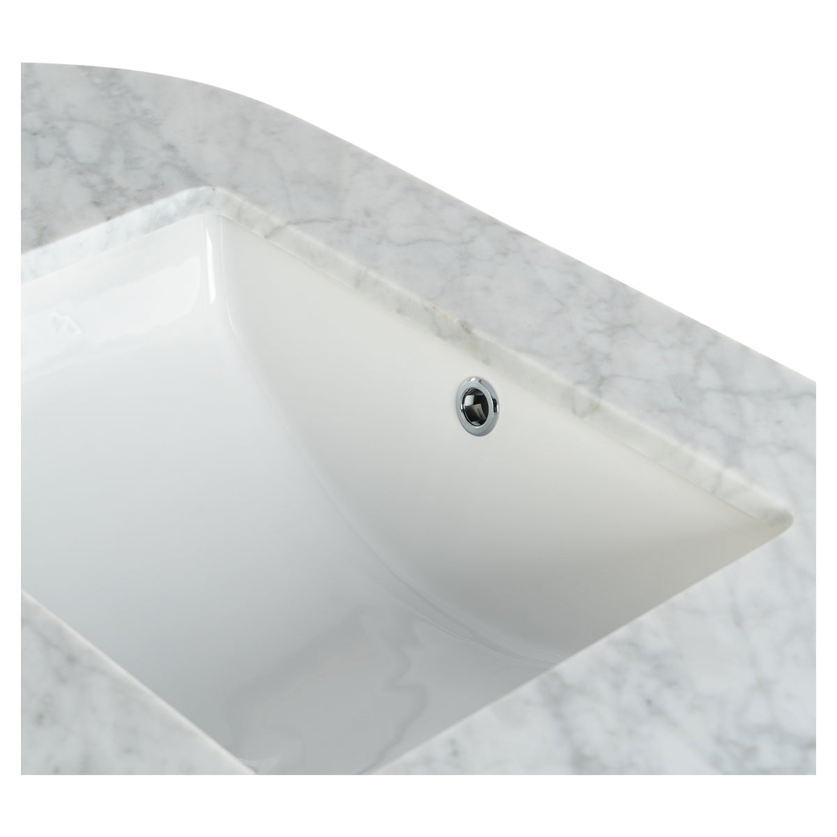 Cadence 1000mm Carrara Marble Top Wall Hung Vanity, White Oak