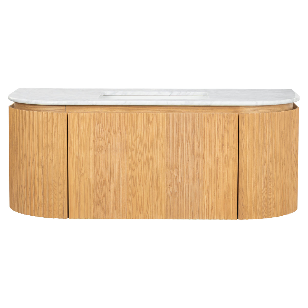 Cadence 1200mm Carrara Marble Top Wall Hung Vanity, White Oak