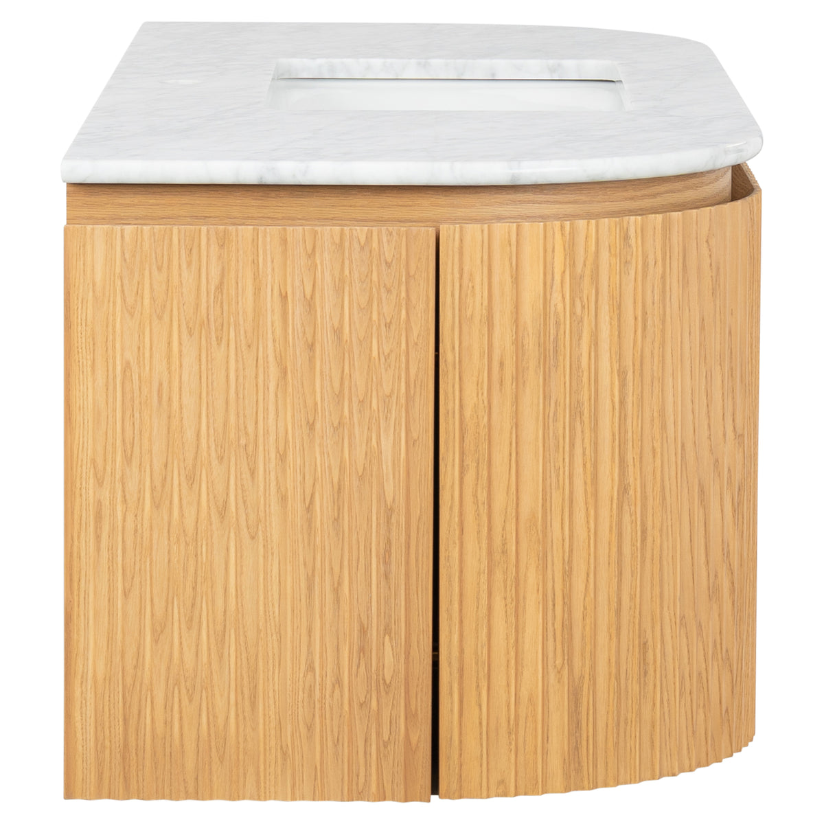 Cadence 1200mm Carrara Marble Top Wall Hung Vanity, White Oak