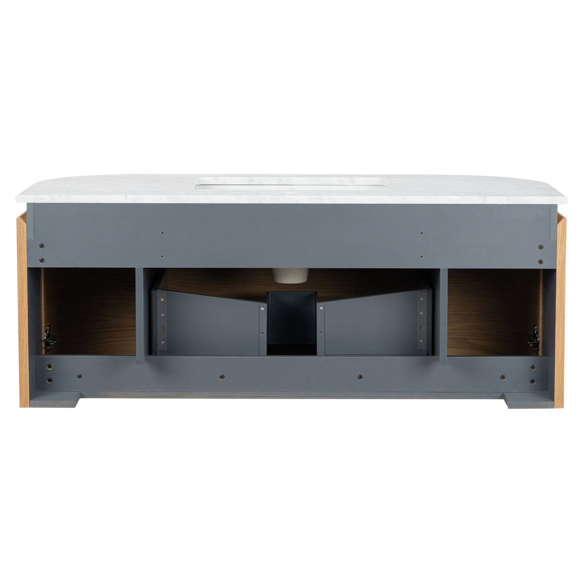 Cadence 1200mm Carrara Marble Top Wall Hung Vanity, White Oak