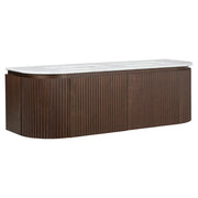 Cadence 1500mm Carrara Marble Top Wall Hung Vanity, Walnut