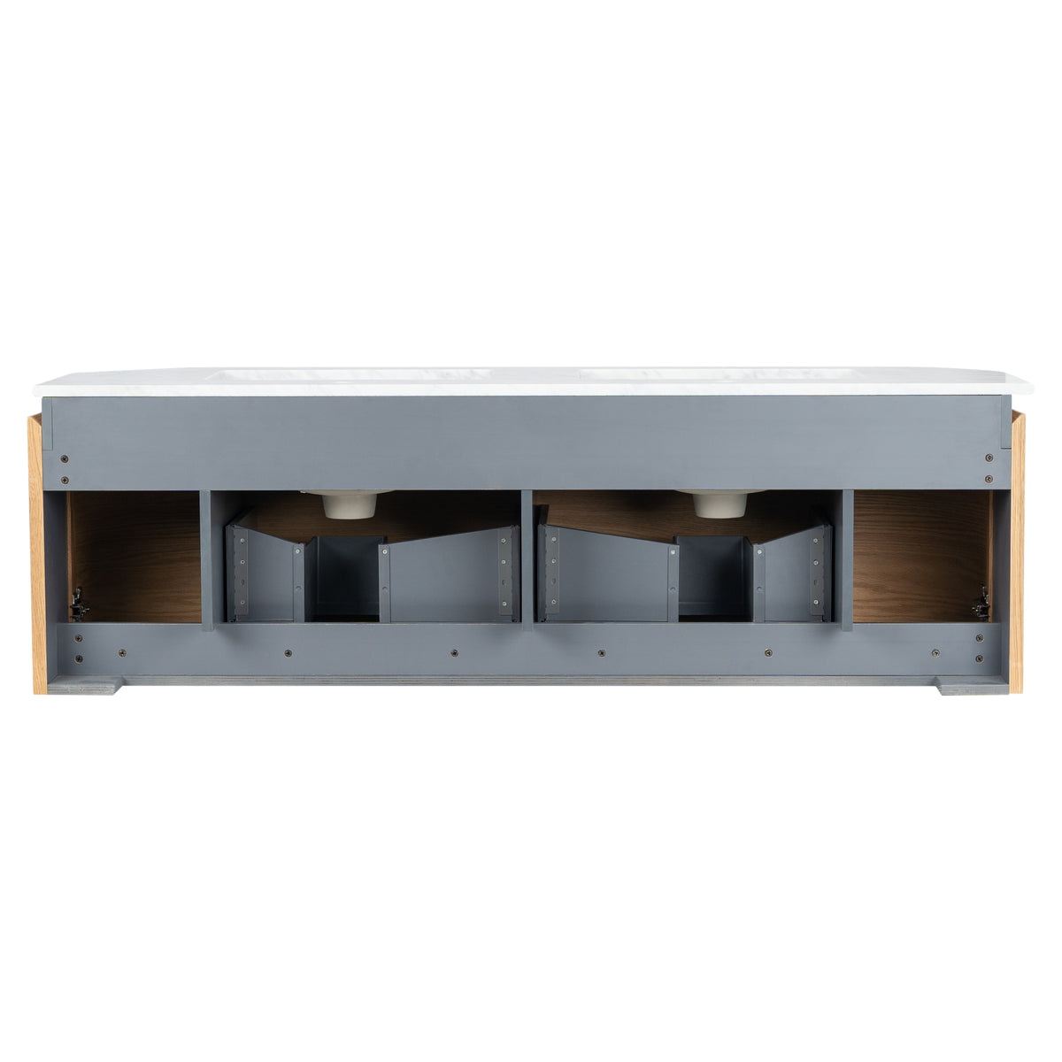 Cadence 1500mm Carrara Marble Top Wall Hung Vanity, White Oak
