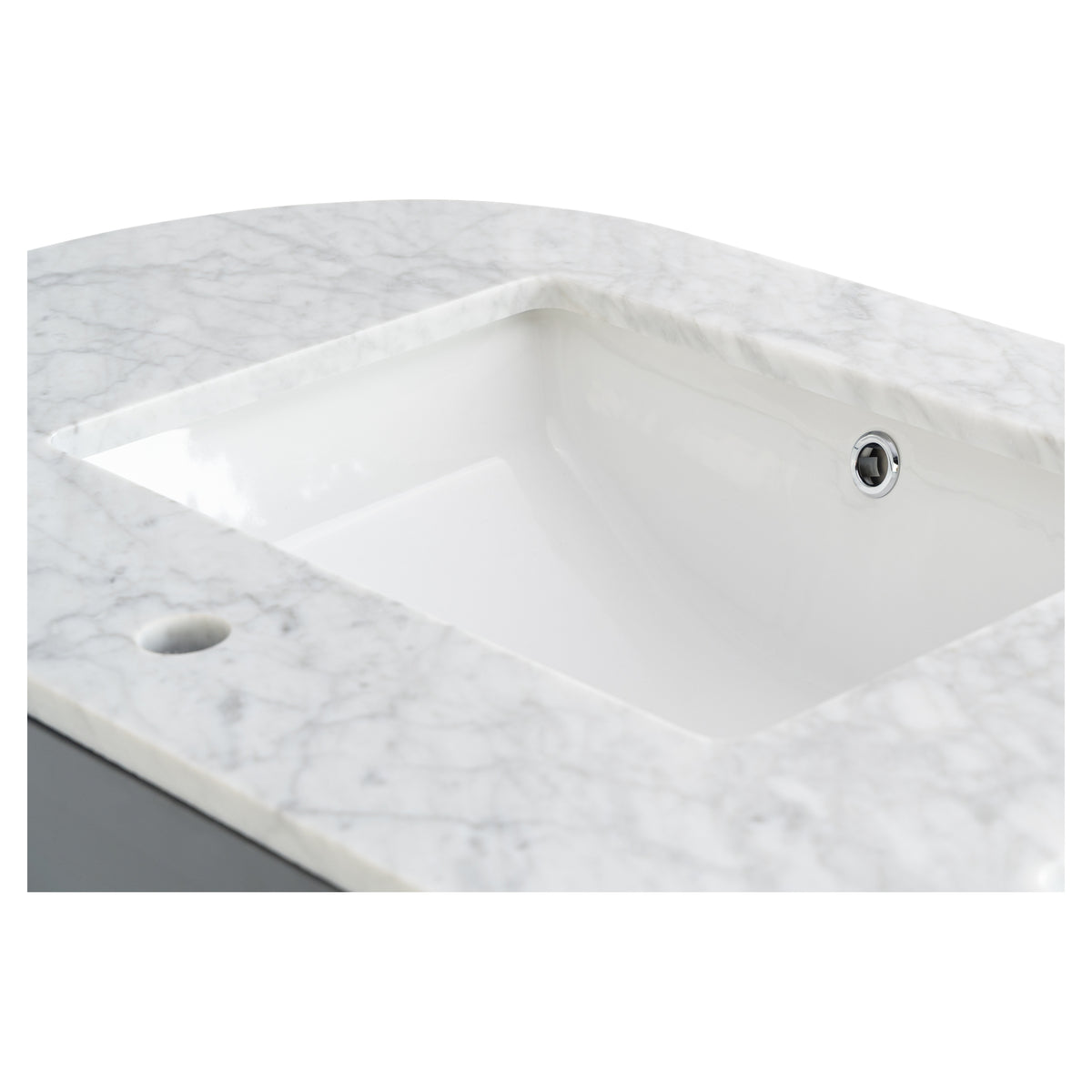 Cadence 1500mm Carrara Marble Top Wall Hung Vanity, White Oak
