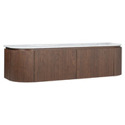 Cadence 1800mm Carrara Marble Top Wall Hung Vanity, Walnut
