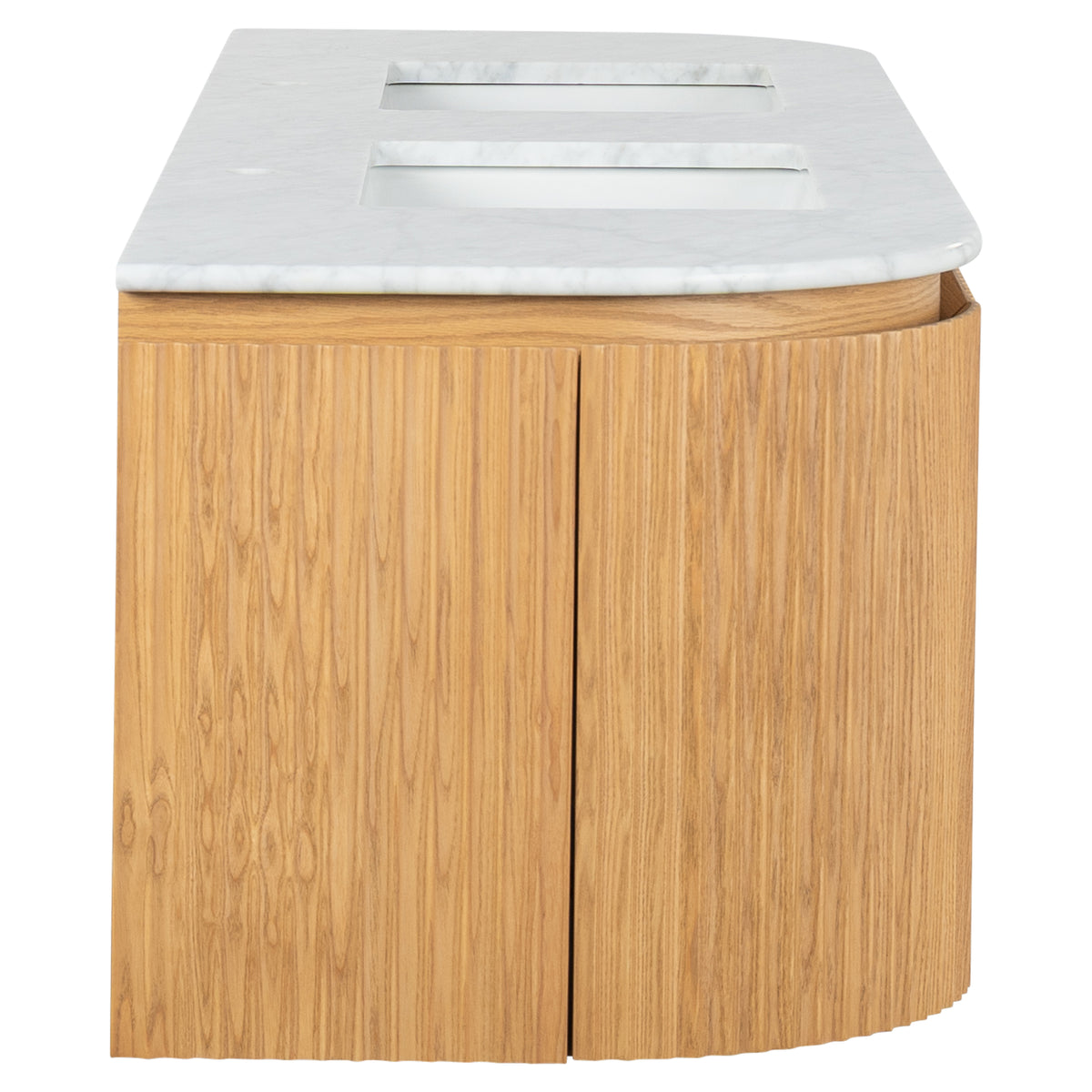 Cadence 1800mm Carrara Marble Top Wall Hung Vanity, White Oak