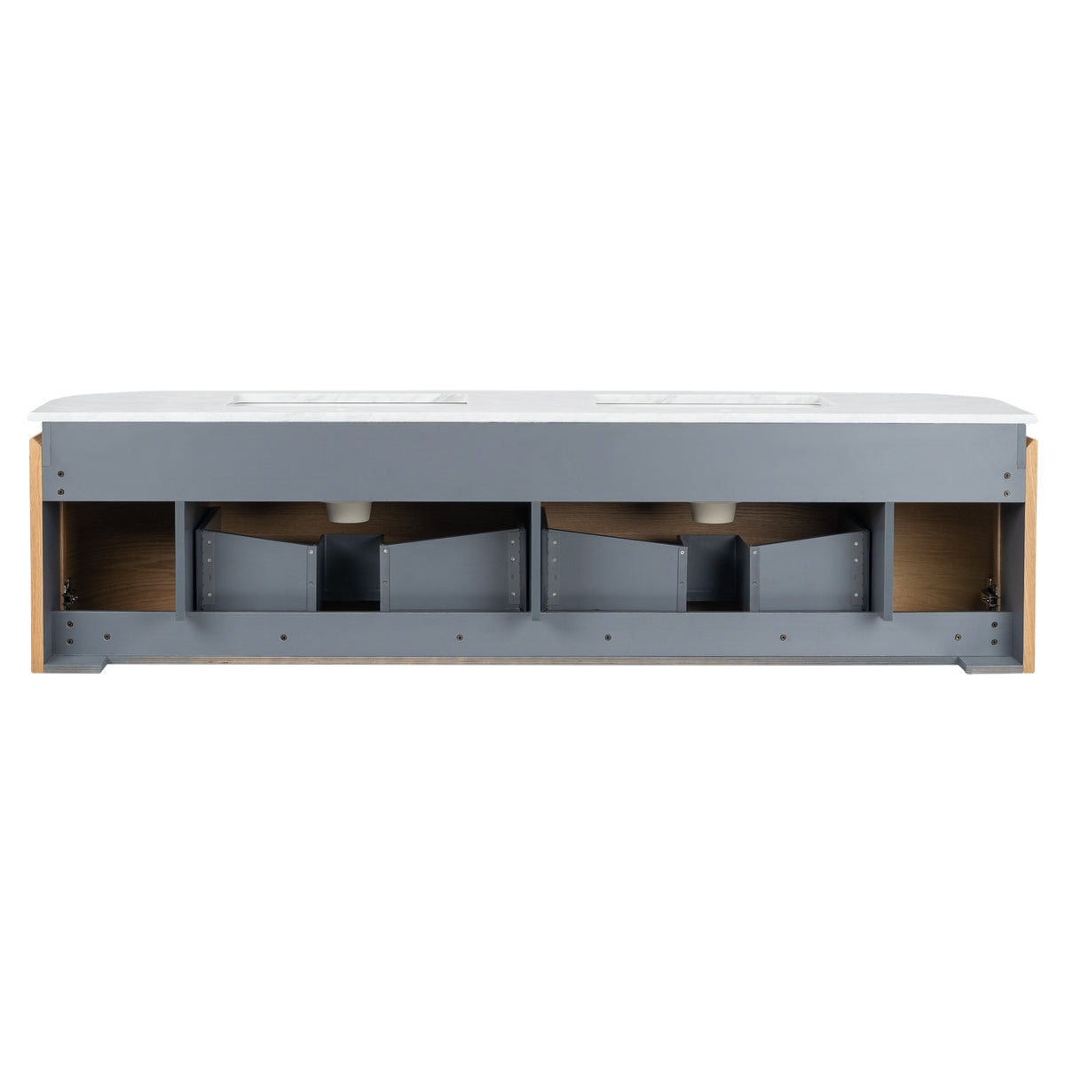 Cadence 1800mm Carrara Marble Top Wall Hung Vanity, White Oak