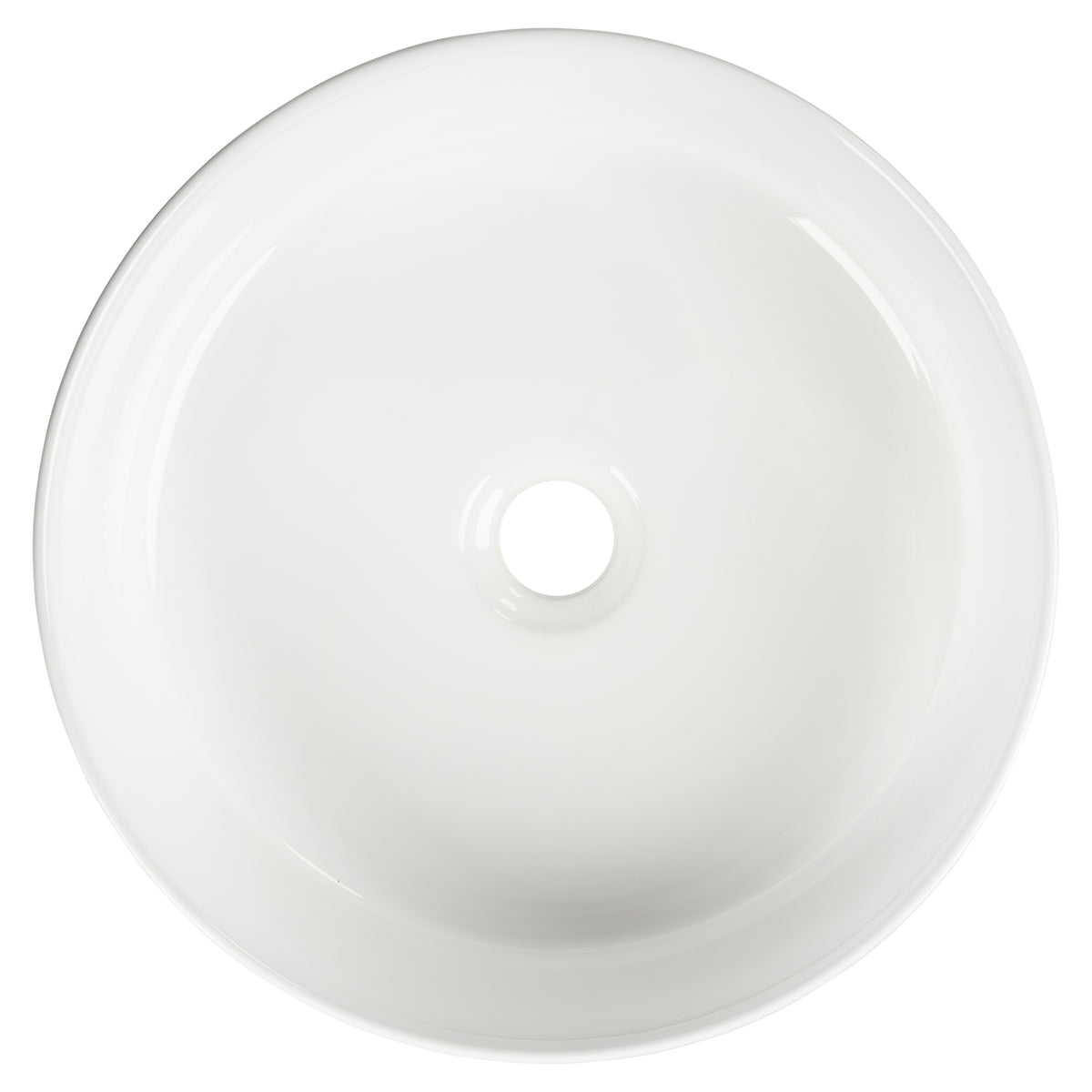 Angelo 36cm Ceramic Round Counter Top Basin, Gloss White