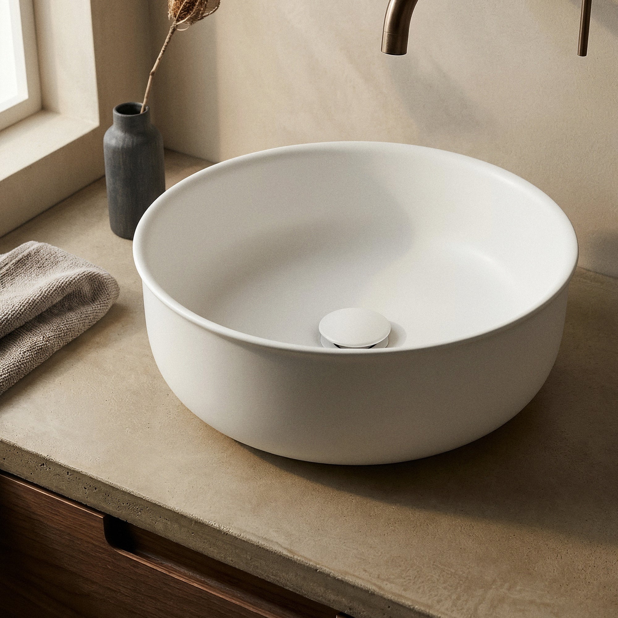 Ceramic Basin Pop-Up Waste, Matte White