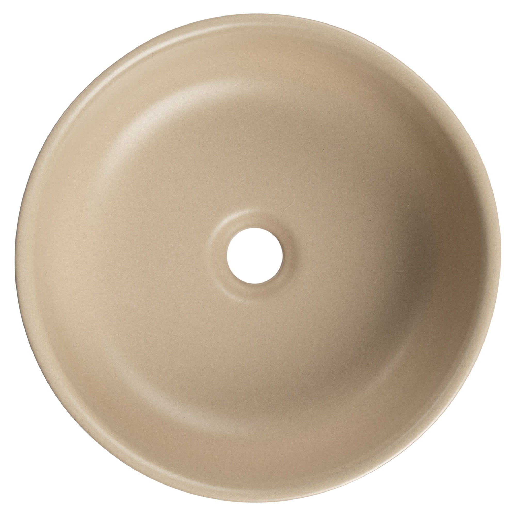 Classic 36cm Ceramic Round Counter Top Basin, Matte Beige