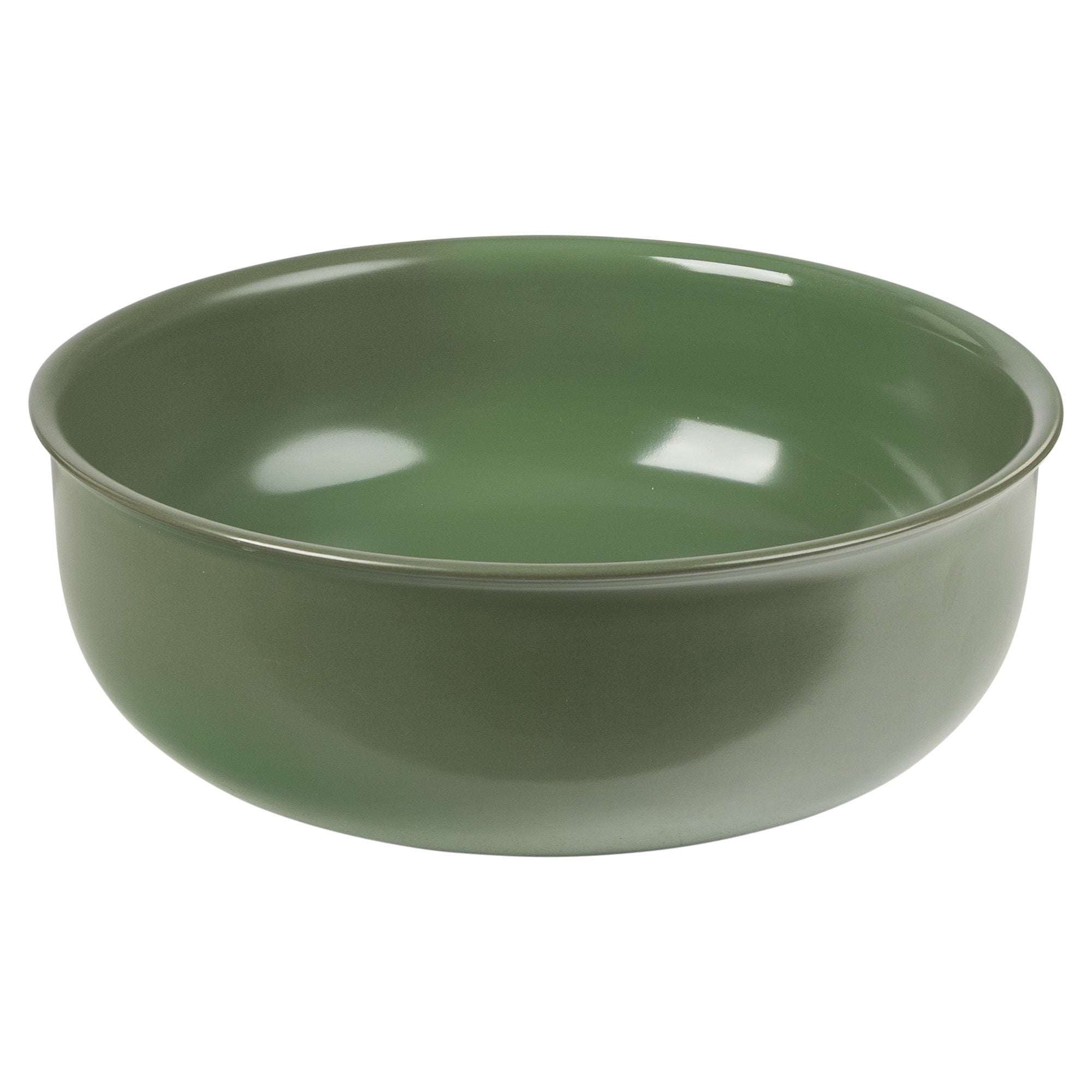 Classic 36cm Ceramic Round Counter Top Basin, Matte Olive Green