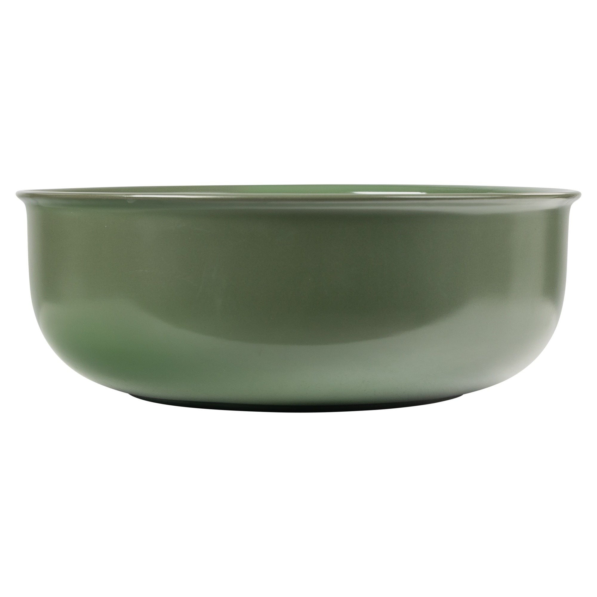 Classic 36cm Ceramic Round Counter Top Basin, Matte Olive Green