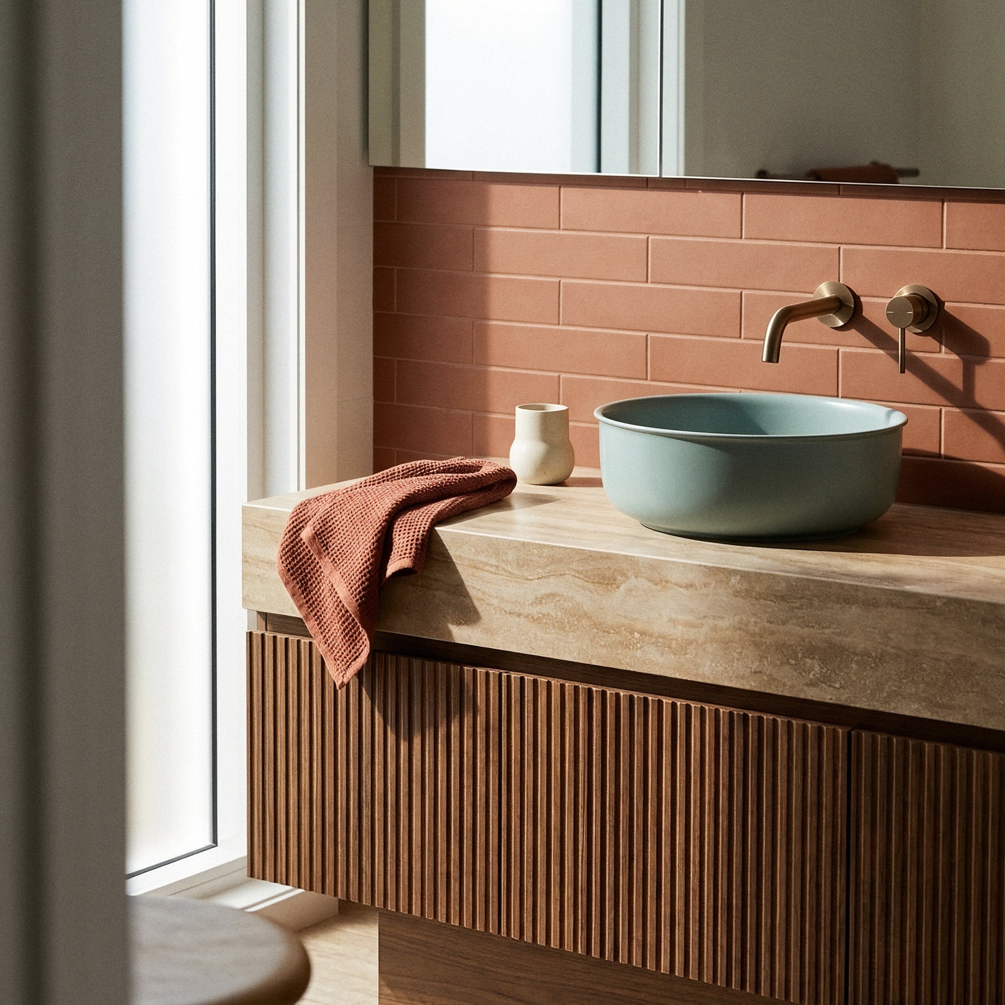 Classic 36cm Ceramic Round Counter Top Basin, Duckegg