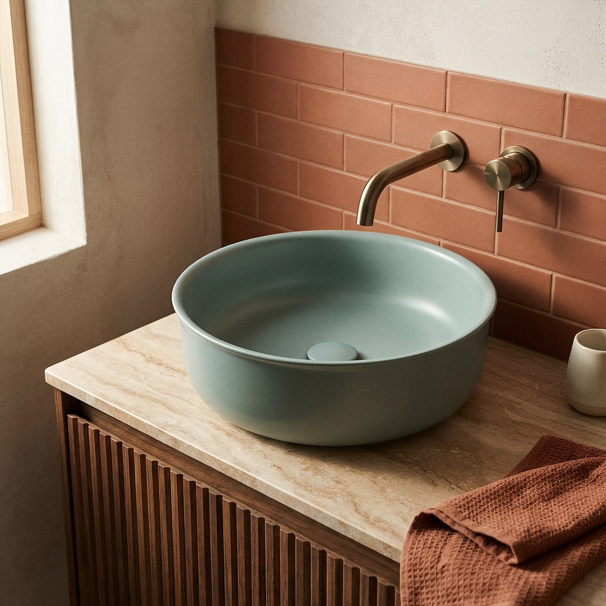 Ceramic Basin Pop-Up Waste, Matte Duckegg