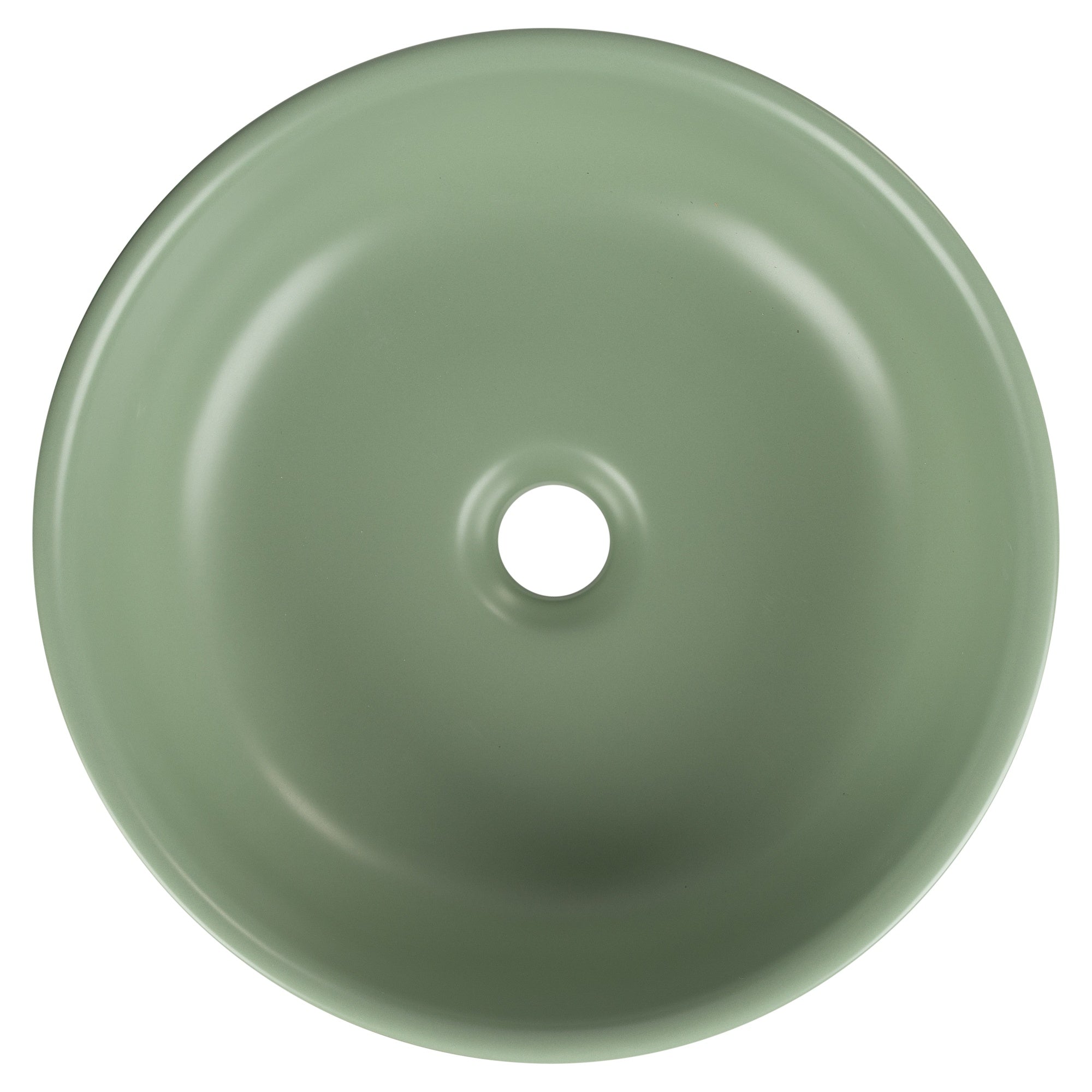 Classic 36cm Ceramic Round Counter Top Basin, Matte Sage Green