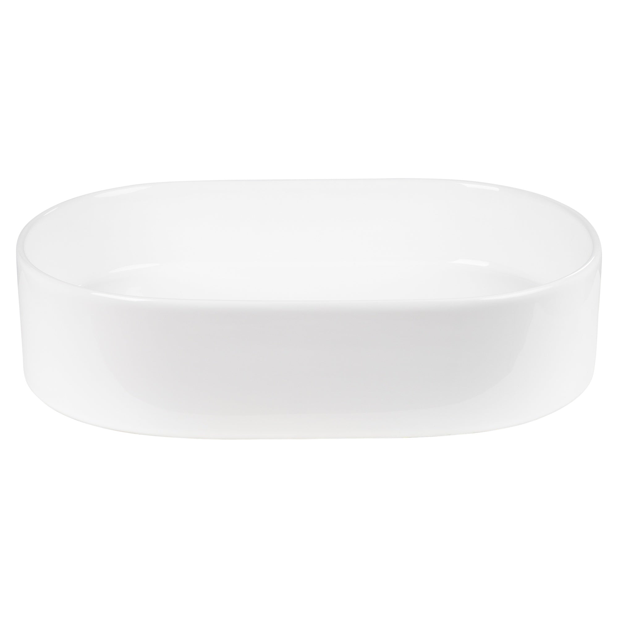 Classic 50cm Ceramic Pill Counter Top Basin, Gloss White