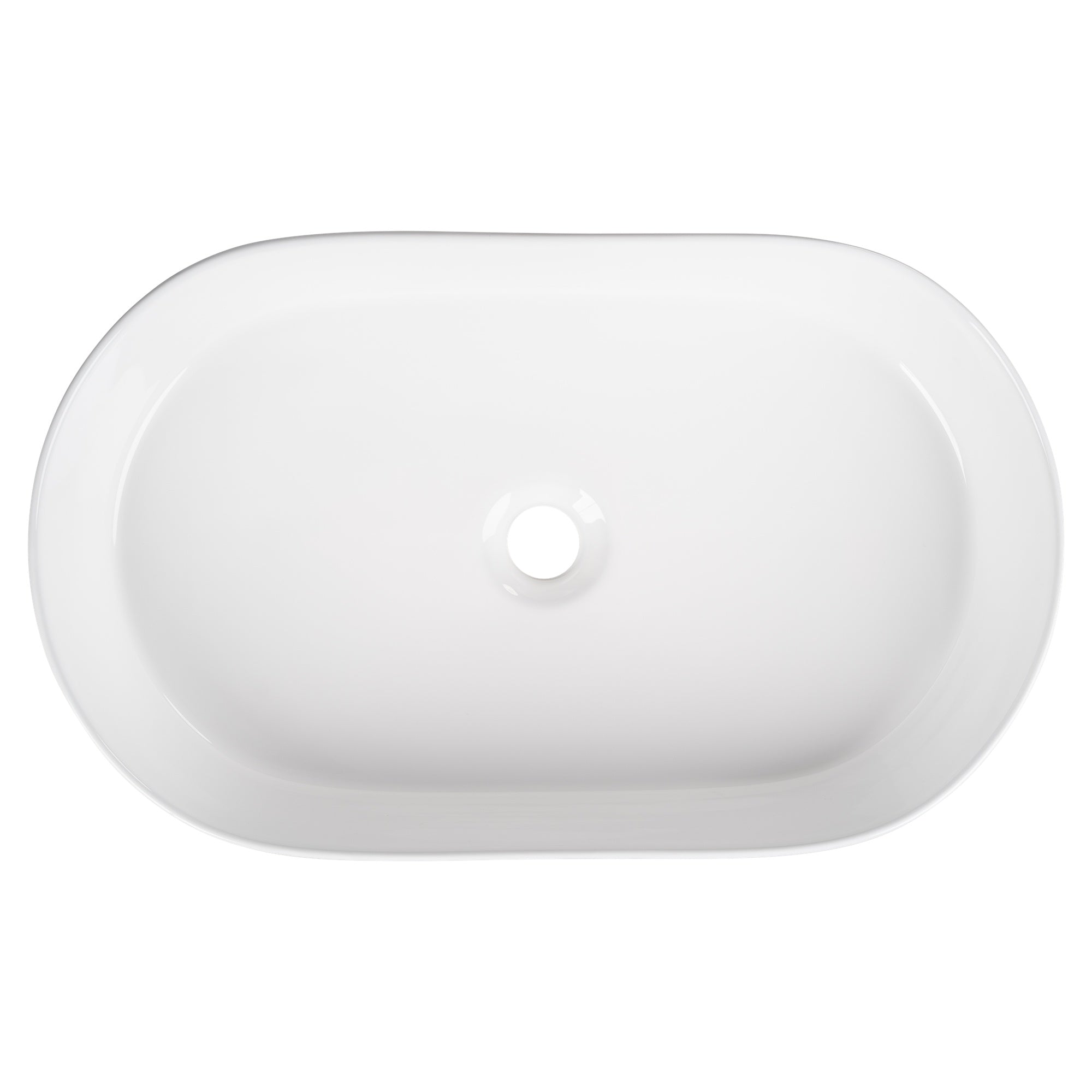 Classic 50cm Ceramic Pill Counter Top Basin, Gloss White