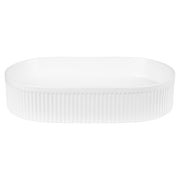 Ribbed 56cm Ceramic Pill Counter Top Basin, Matte White