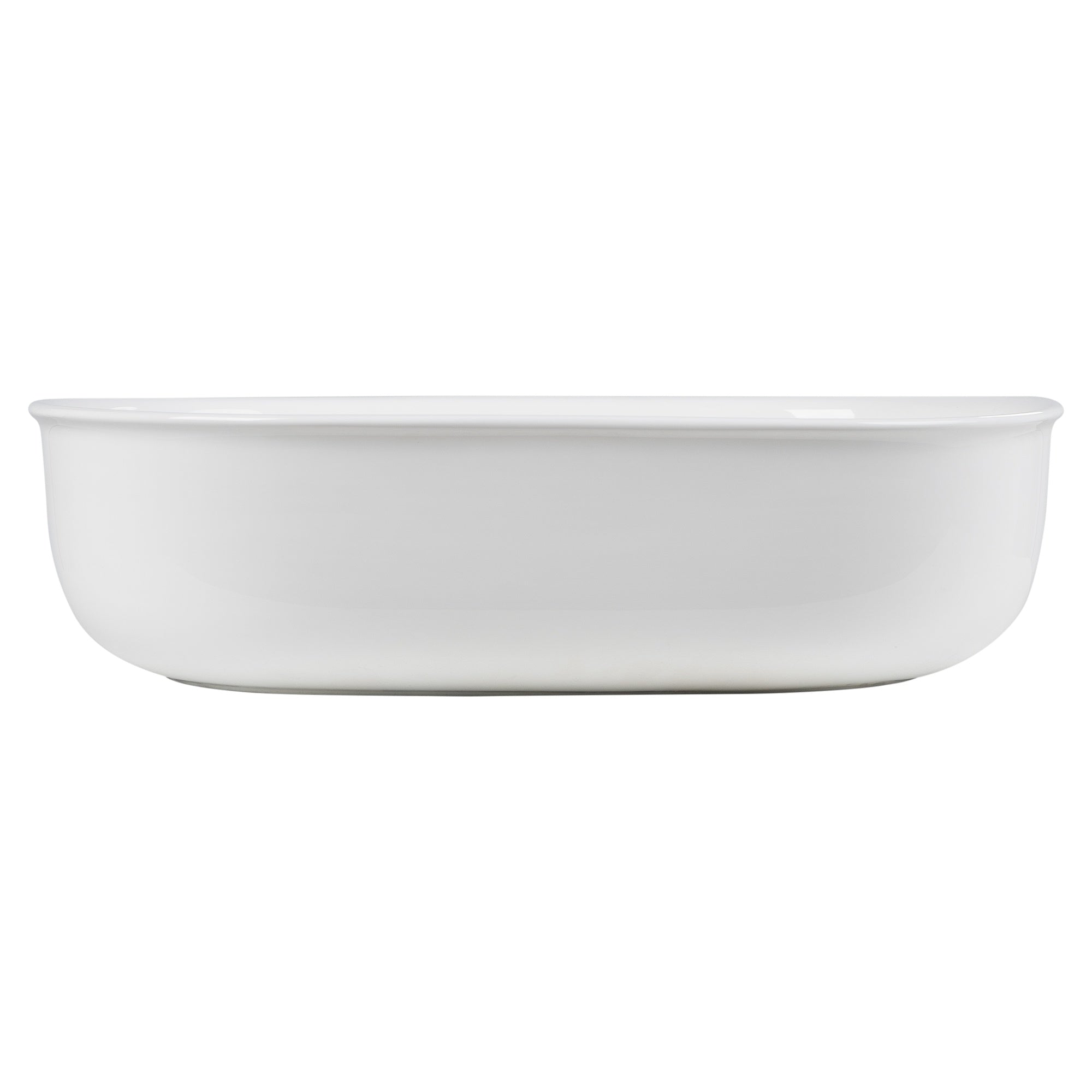 Soft Curve 46cm Ceramic Rectangular Counter Top Basin, Gloss White