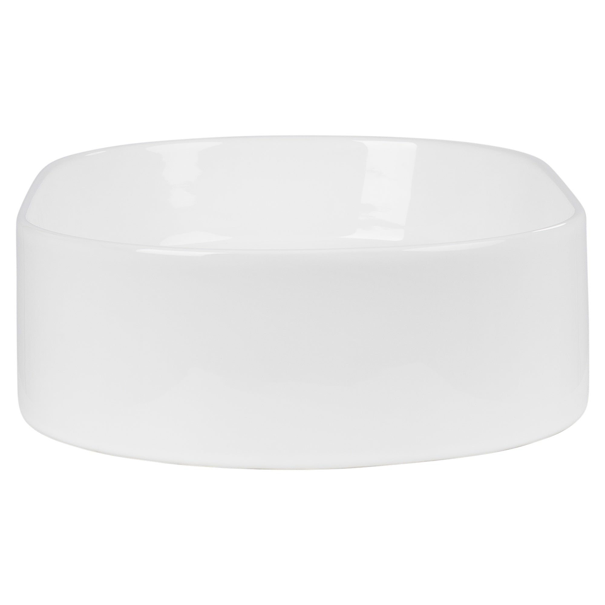 Soft Curve 46cm Ceramic Rectangular Counter Top Basin, Gloss White
