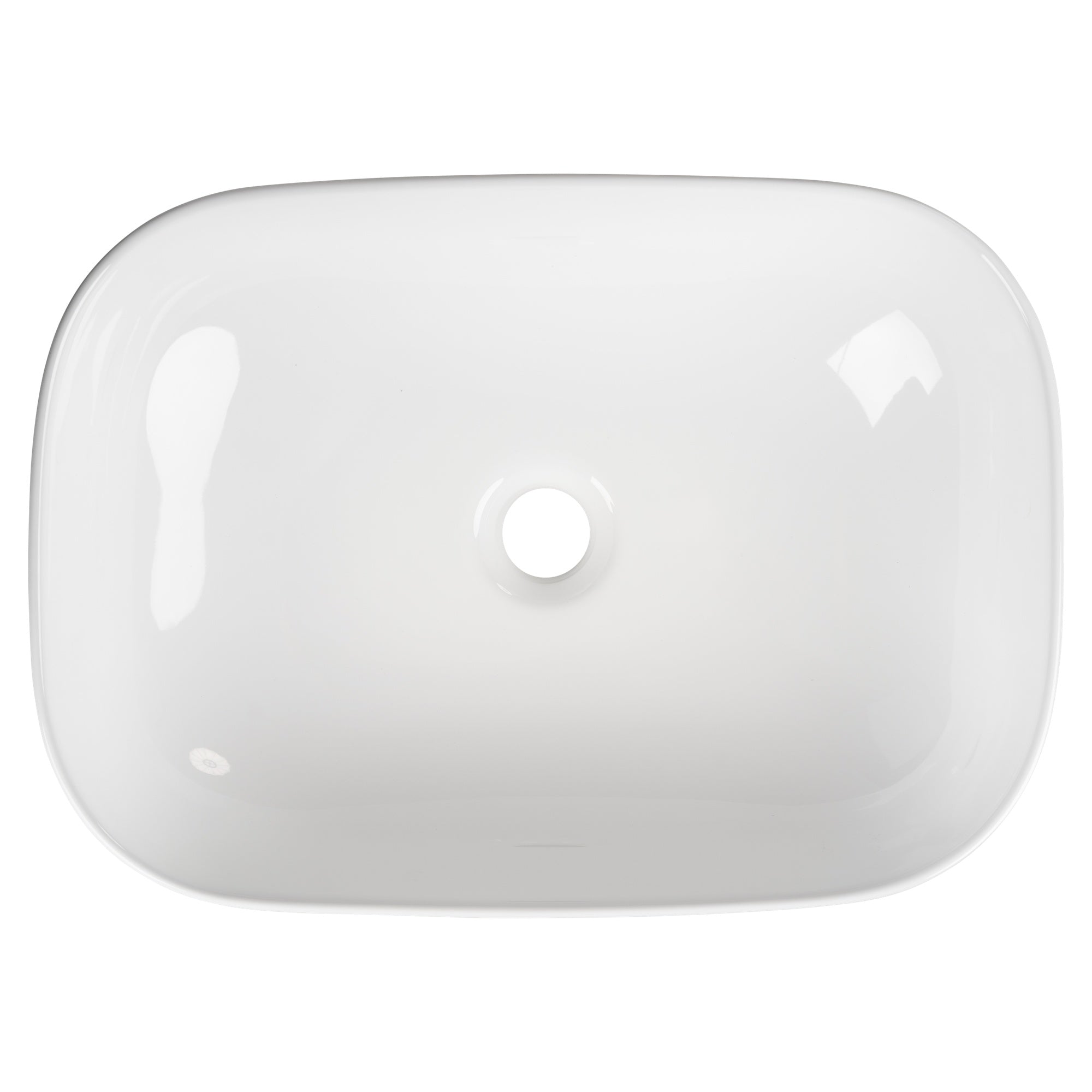 Soft Curve 46cm Ceramic Rectangular Counter Top Basin, Gloss White