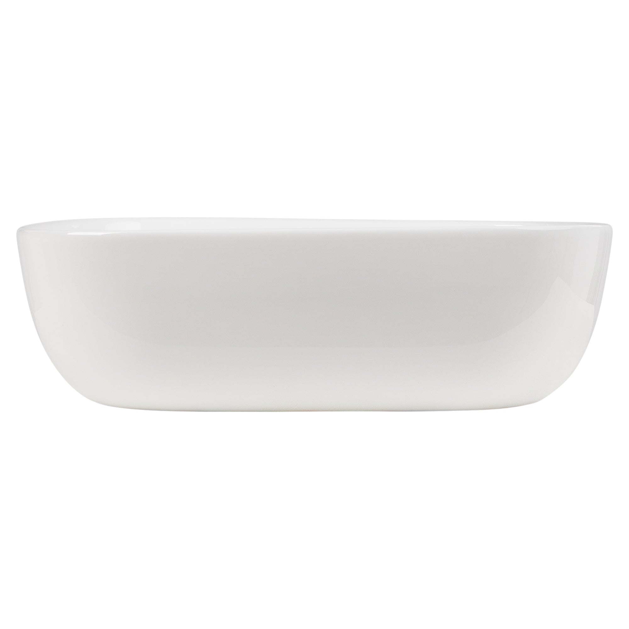 Soft Curve 46cm Ceramic Rectangular Counter Top Basin, Gloss White