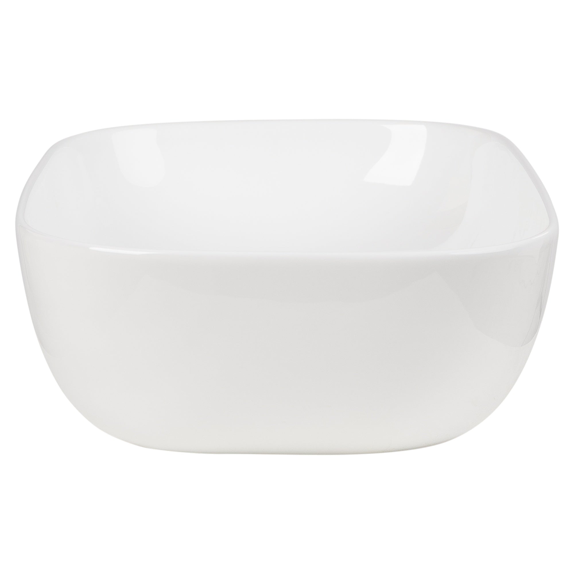 Soft Curve 46cm Ceramic Rectangular Counter Top Basin, Gloss White