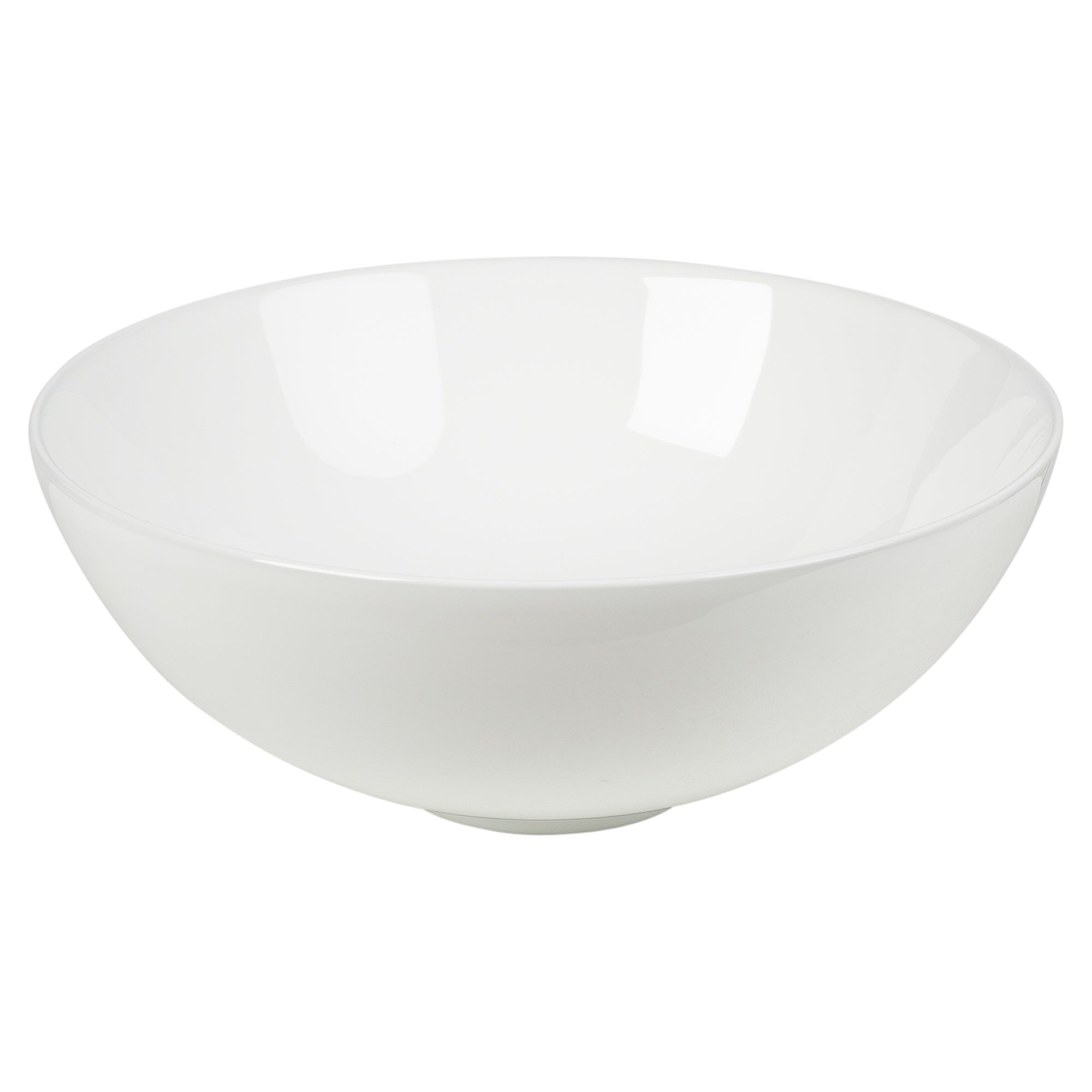 Minimal 36cm Ceramic Round Counter Top Basin, Gloss White