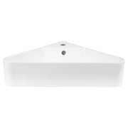 Ceramic Corner Wall Hung Basin, Gloss White